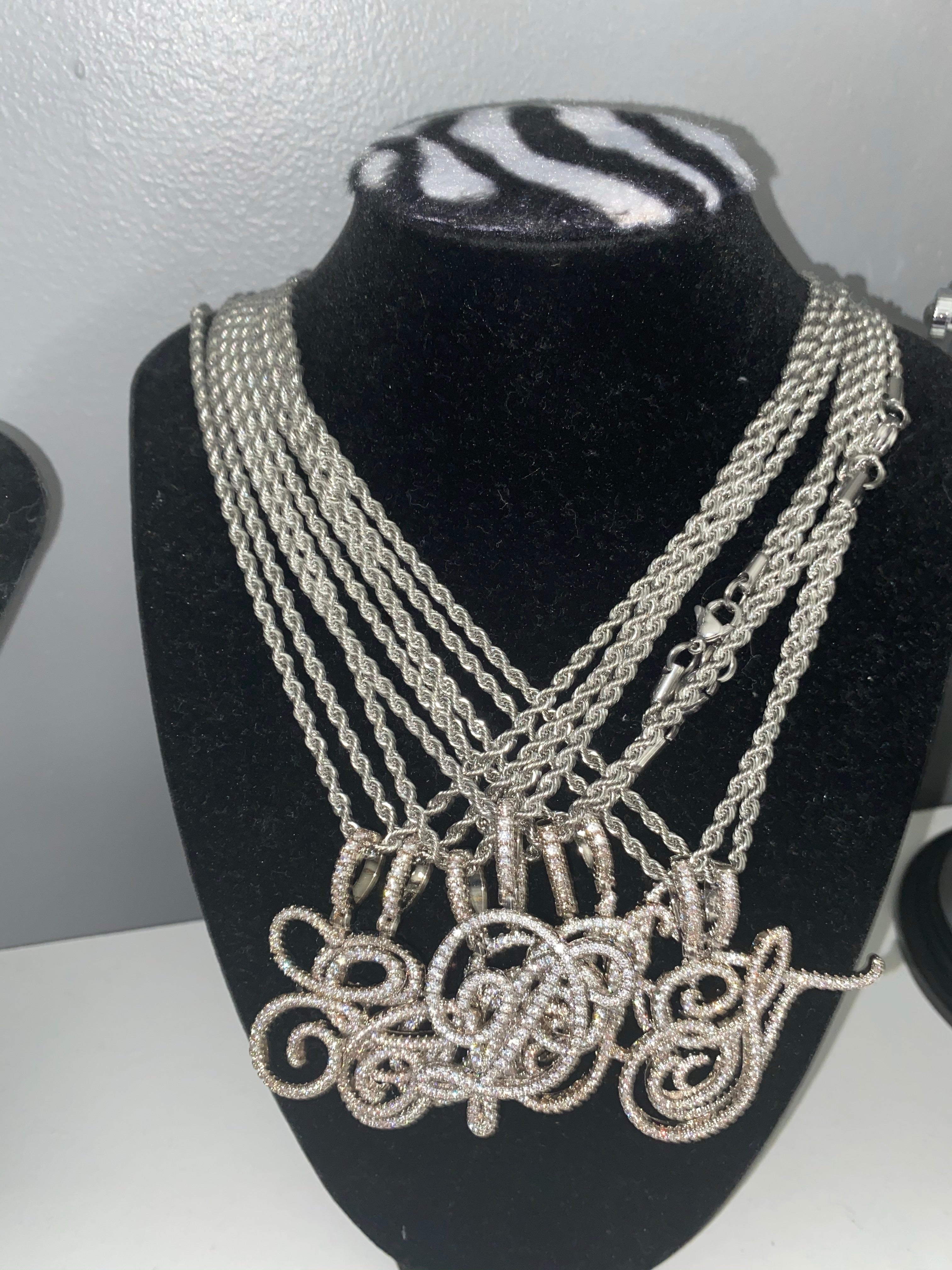 Cursive initial necklaces