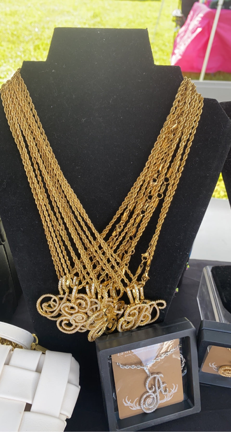 Cursive initial necklaces